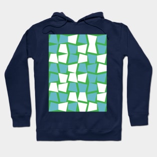 Blue, White and Green Tiles Hoodie